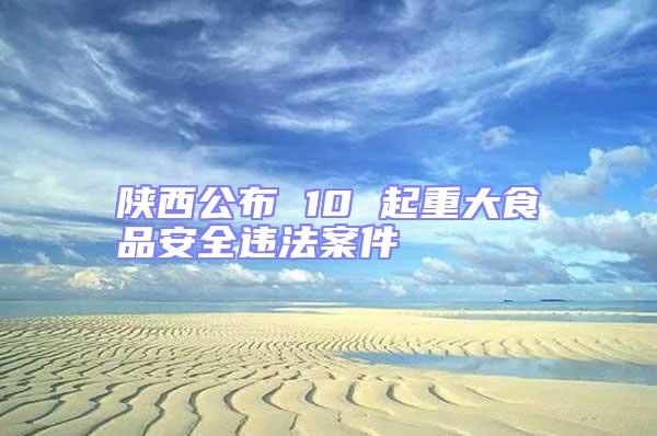 陕西公布 10 起重大食品安全违法案件