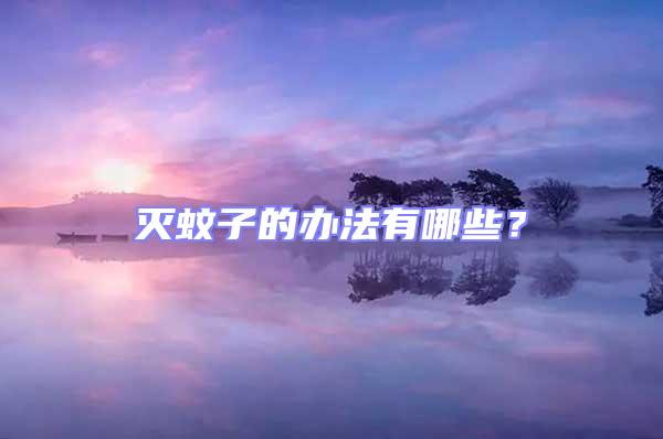 灭蚊子的办法有哪些？