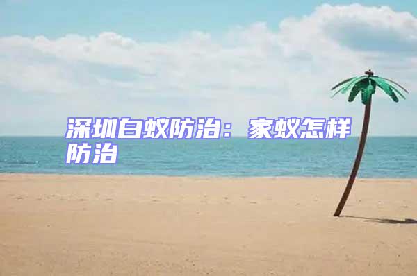 深圳白蚁防治：家蚁怎样防治