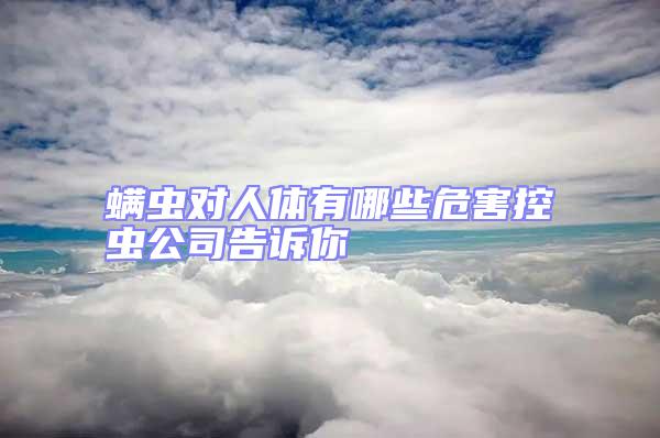 螨虫对人体有哪些危害控虫公司告诉你