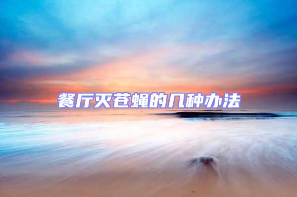 餐厅灭苍蝇的几种办法