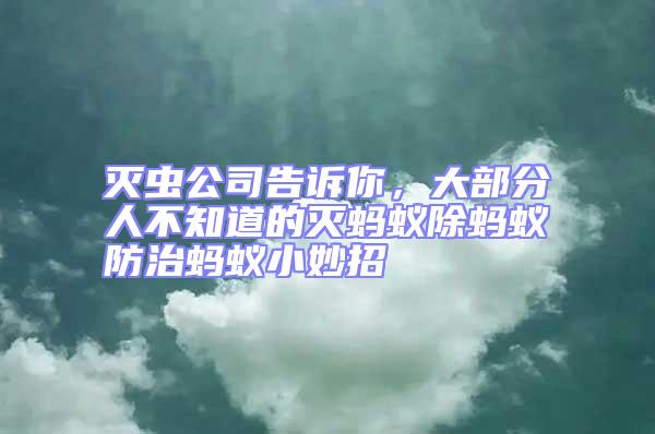 灭虫公司告诉你，大部分人不知道的灭蚂蚁除蚂蚁防治蚂蚁小妙招