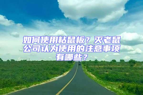 如何使用粘鼠板？灭老鼠公司认为使用的注意事项有哪些？