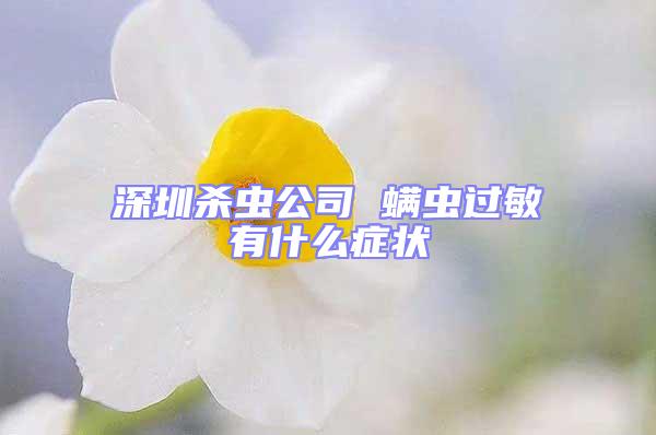 深圳杀虫公司 螨虫过敏有什么症状