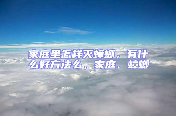 家庭里怎样灭蟑螂，有什么好方法么，家庭、蟑螂