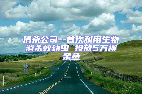 消杀公司--首次利用生物消杀蚊幼虫 投放5万柳条鱼