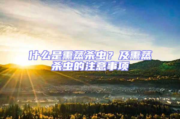 什么是熏蒸杀虫？及熏蒸杀虫的注意事项