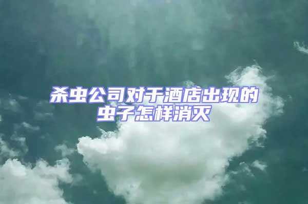 杀虫公司对于酒店出现的虫子怎样消灭