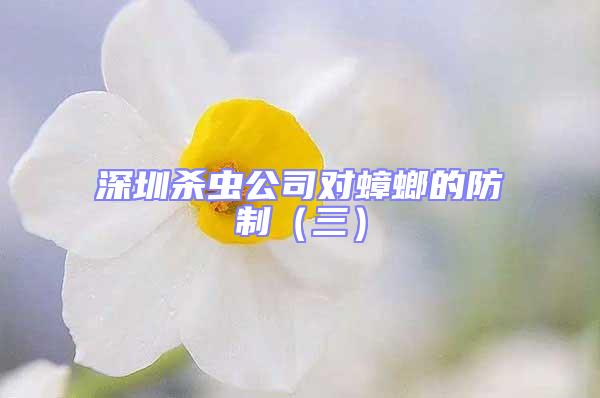 深圳杀虫公司对蟑螂的防制（三）