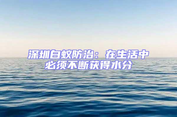 深圳白蚁防治：在生活中必须不断获得水分