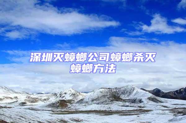 深圳灭蟑螂公司蟑螂杀灭蟑螂方法