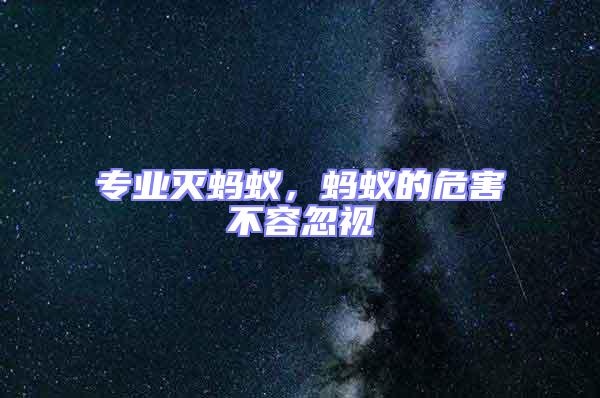 专业灭蚂蚁，蚂蚁的危害不容忽视