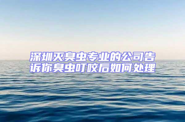 深圳灭臭虫专业的公司告诉你臭虫叮咬后如何处理