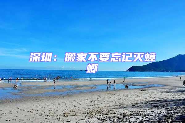 深圳：搬家不要忘记灭蟑螂