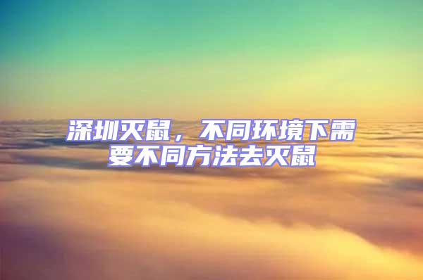 深圳灭鼠，不同环境下需要不同方法去灭鼠