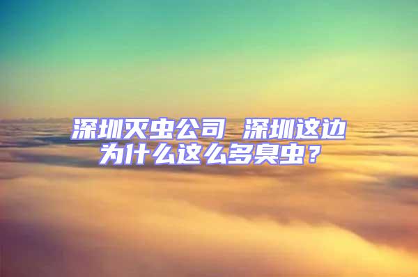 深圳灭虫公司 深圳这边为什么这么多臭虫？