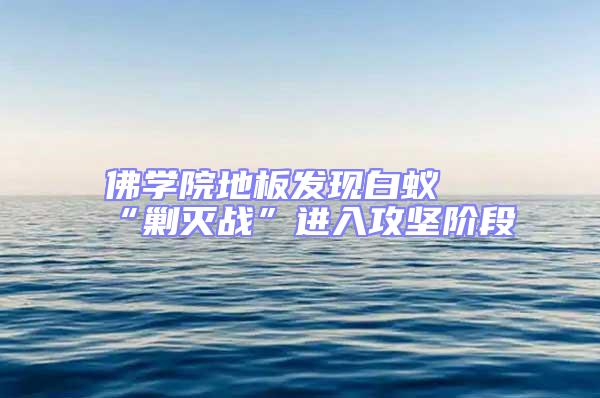 佛学院地板发现白蚁 “剿灭战”进入攻坚阶段