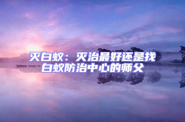 灭白蚁：灭治最好还是找白蚁防治中心的师父