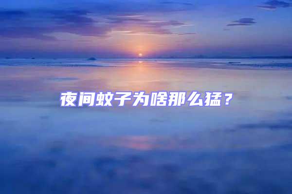 夜间蚊子为啥那么猛？