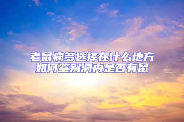 老鼠痫多选择在什么地方如何鉴别洞内是否有鼠