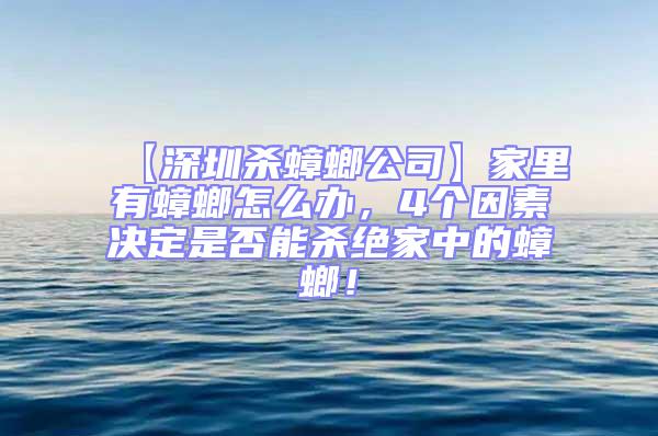 【深圳杀蟑螂公司】家里有蟑螂怎么办，4个因素决定是否能杀绝家中的蟑螂！