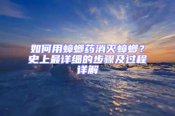 如何用蟑螂药消灭蟑螂？史上最详细的步骤及过程详解