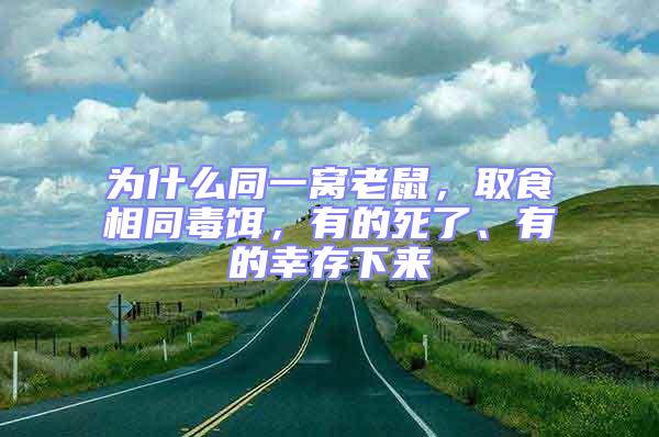 为什么同一窝老鼠，取食相同毒饵，有的死了、有的幸存下来