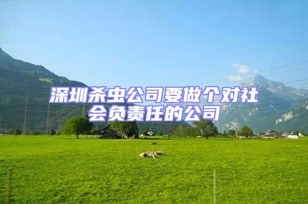 深圳杀虫公司要做个对社会负责任的公司