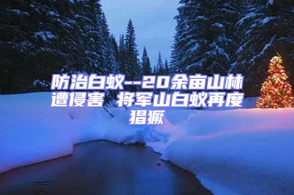 防治白蚁--20余亩山林遭侵害 将军山白蚁再度猖獗