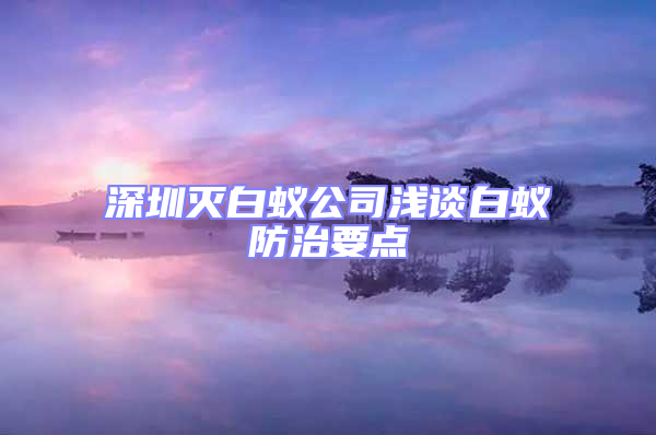 深圳灭白蚁公司浅谈白蚁防治要点