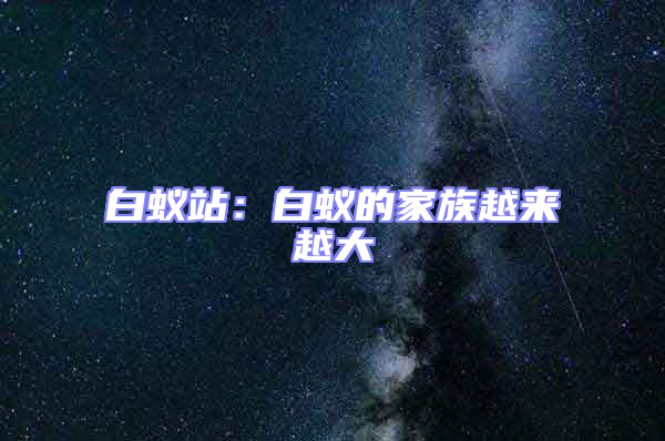 白蚁站：白蚁的家族越来越大