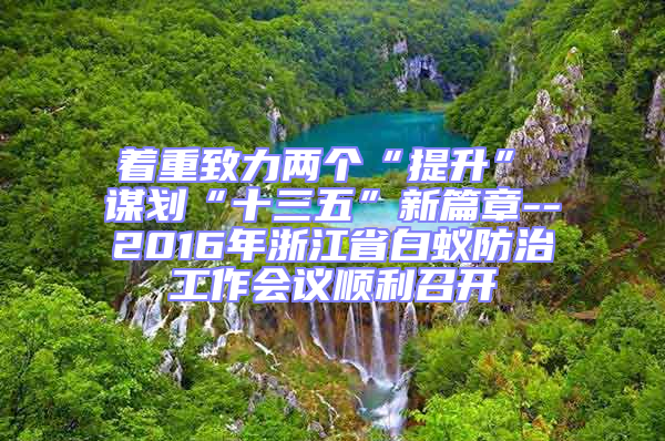 着重致力两个“提升”　　谋划“十三五”新篇章--2016年浙江省白蚁防治工作会议顺利召开