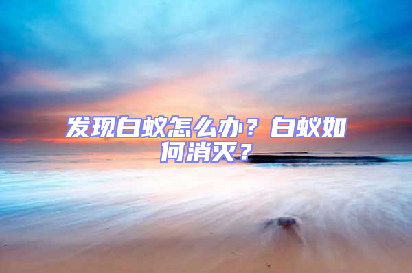 发现白蚁怎么办？白蚁如何消灭？