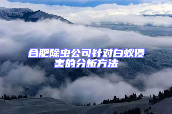 合肥除虫公司针对白蚁侵害的分析方法