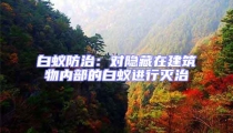 白蚁防治：对隐藏在建筑物内部的白蚁进行灭治