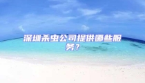 深圳杀虫公司提供哪些服务？
