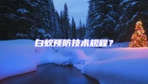 白蚁预防技术规程?