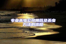 专业杀虫公司用药及杀虫方法的流程