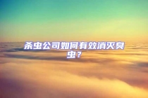 杀虫公司如何有效消灭臭虫？