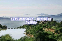 白蚁查看办法 最为简略的两种