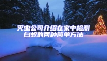 灭虫公司介绍在家中检测白蚁的两种简单方法