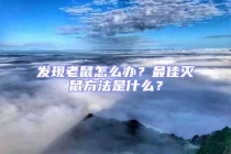 发现老鼠怎么办？最佳灭鼠方法是什么？