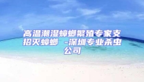高温潮湿蟑螂繁殖专家支招灭蟑螂 -深圳专业杀虫公司