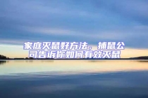 家庭灭鼠好方法，捕鼠公司告诉你如何有效灭鼠