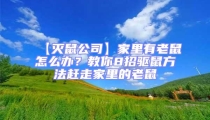 【灭鼠公司】家里有老鼠怎么办？教你8招驱鼠方法赶走家里的老鼠