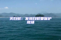 灭白蚁：发现白蚁要保护现场