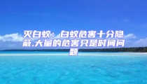 灭白蚁:白蚁危害十分隐蔽,大量的危害只是时间问题