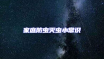 家庭防虫灭虫小常识