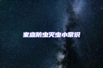 家庭防虫灭虫小常识