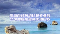 深圳白蚁防治比较专业的公司如何检查和灭治白蚁